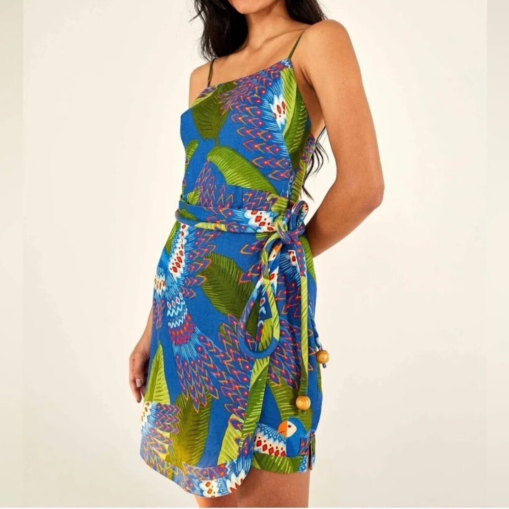 FARM RIO - Blue Macaw Mini Dress - XS - NWT